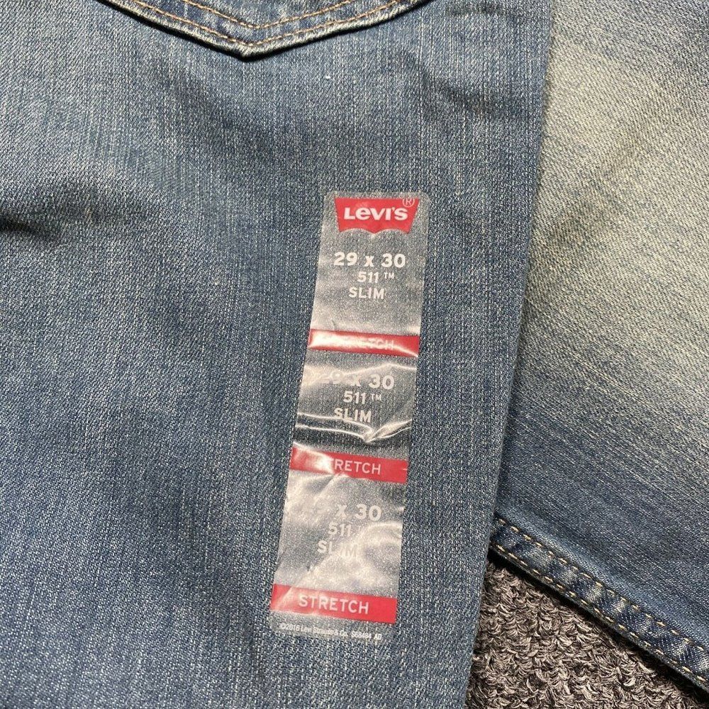 Levi's Flex 511 Slim Light Washed Denim Stretch Jeans Size 29x30 NWT - Picture 6 of 9